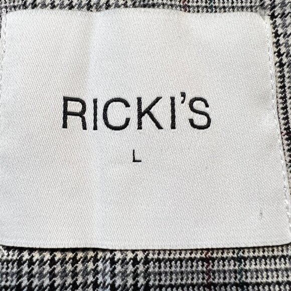 🧥 Women's Ricki's Jacket Size Large – Classic Grey Plaid Preppy Quiet lux - Picture 8 of 13